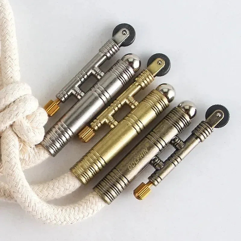 Metal Outdoor Camping Survival Stabilized Fire Source Flint Mechanical Vintage Old Fashioned Flint Lighter - Men's Creative Gadget - Trekker Essentials