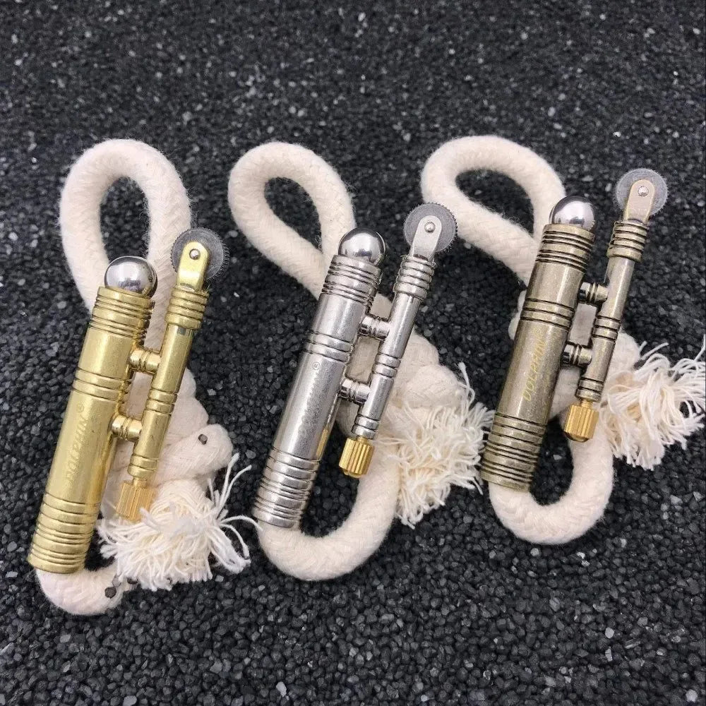 Metal Windproof Kerosene Lighter - Portable Fire Rope Outdoor Camping Survival Ignition Tool - Retro Flint Igniter Men's Gift - Trekker Essentials