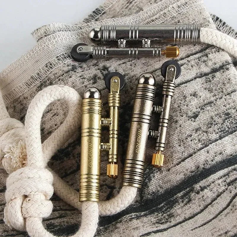 Metal Windproof Kerosene Lighter - Portable Fire Rope Outdoor Camping Survival Ignition Tool - Retro Flint Igniter Men's Gift - Trekker Essentials