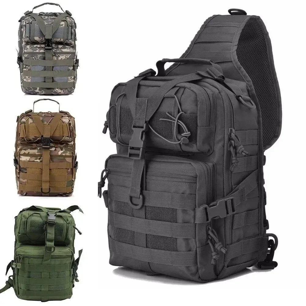 Military Tactical Assault Pack Crossbody Sling Bag - Waterproof Rucksack for Outdoor Hiking and Camping - Trekker Essentials