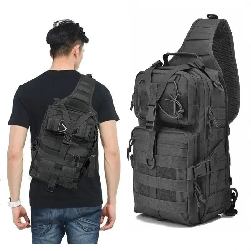 Military Tactical Assault Pack Crossbody Sling Bag - Waterproof Rucksack for Outdoor Hiking and Camping - Trekker Essentials