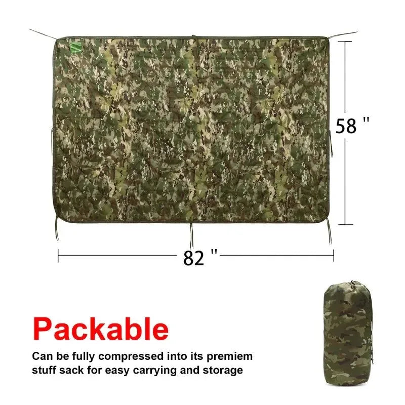 Military Tactical Poncho Liner - Water Repellent Woobie Blanket for Camping & Survival - Trekker Essentials
