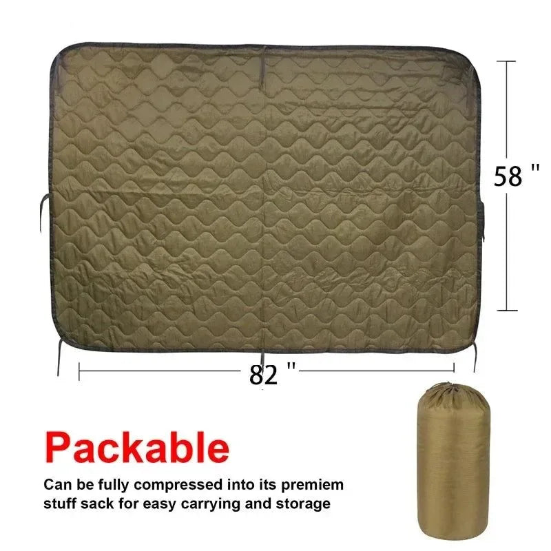 Military Tactical Poncho Liner - Water Repellent Woobie Blanket for Camping & Survival - Trekker Essentials