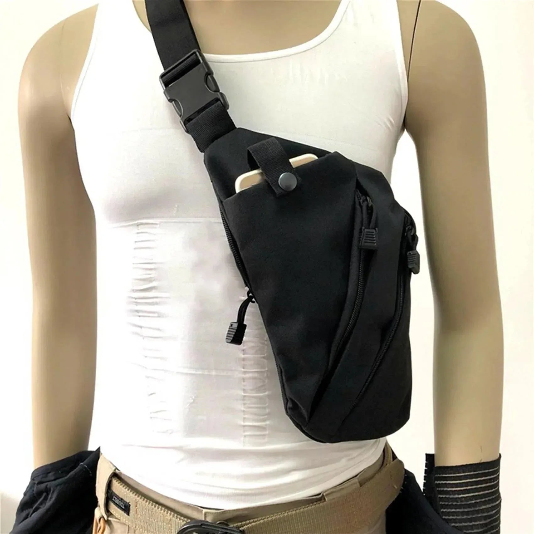 Military Tactical Shoulder Bag - Nylon Chest Sling Backpack for Outdoor Activities - Trekker Essentials