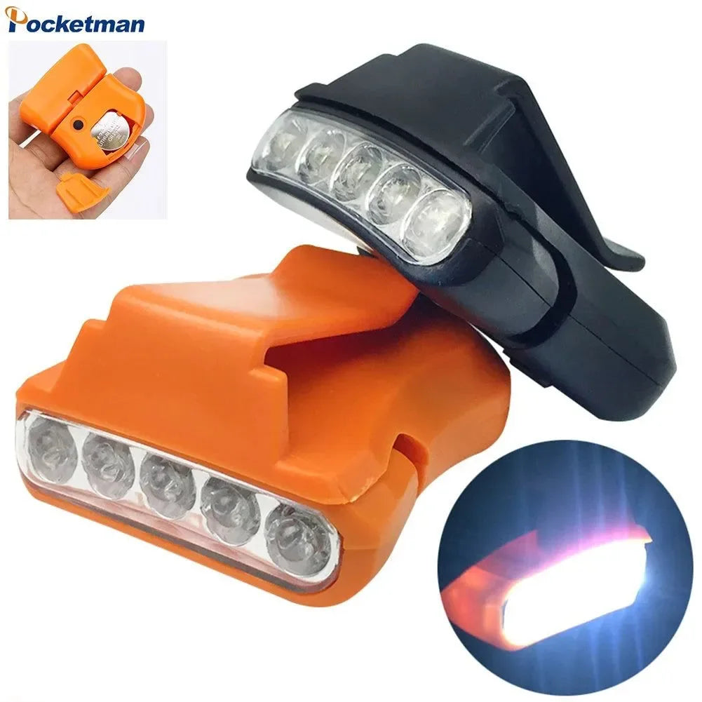 Mini 5LED Hat Clip Lamp – Waterproof 90° Adjustable Headlamp for Outdoor Camping and Fishing - Trekker Essentials