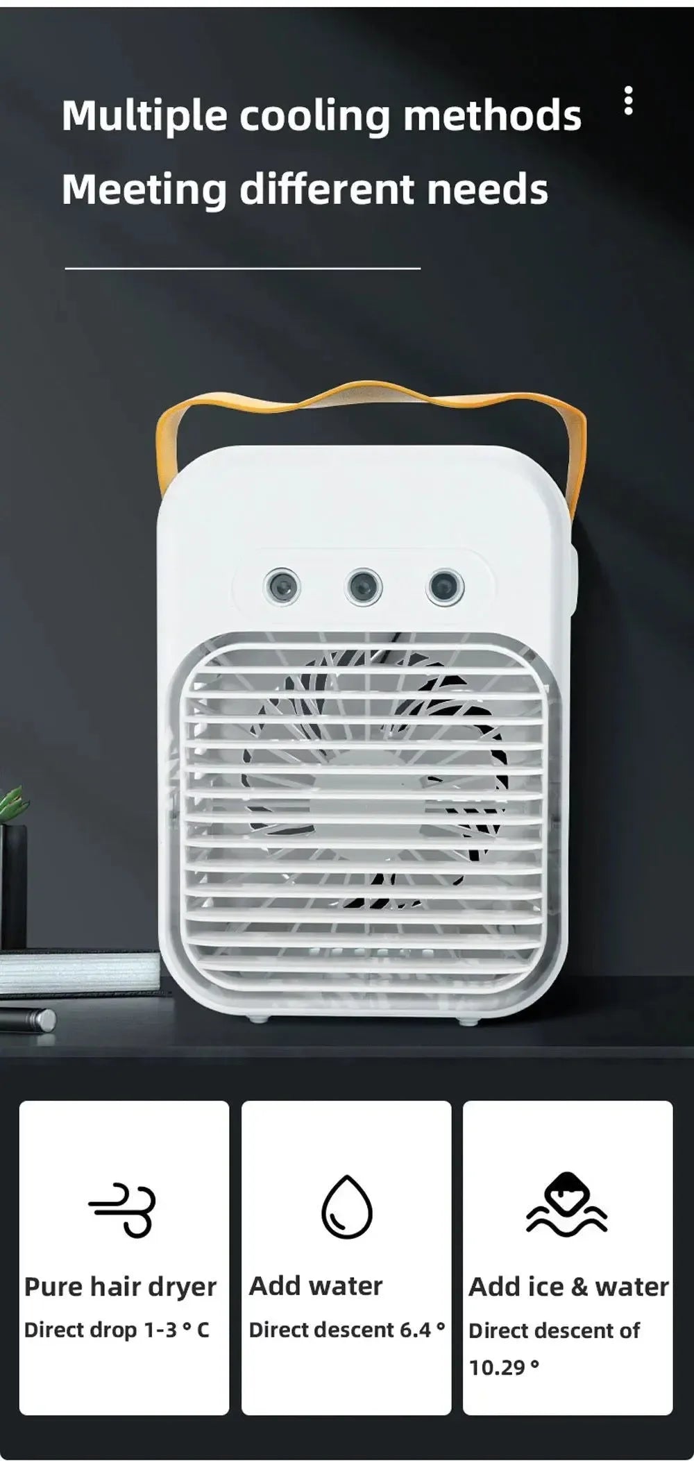 Mini Air Cooler – USB Rechargeable, Portable Fan with Spray Function – Wireless, Desktop, for Home, Room, Camping, and Outdoor Use - Trekker Essentials