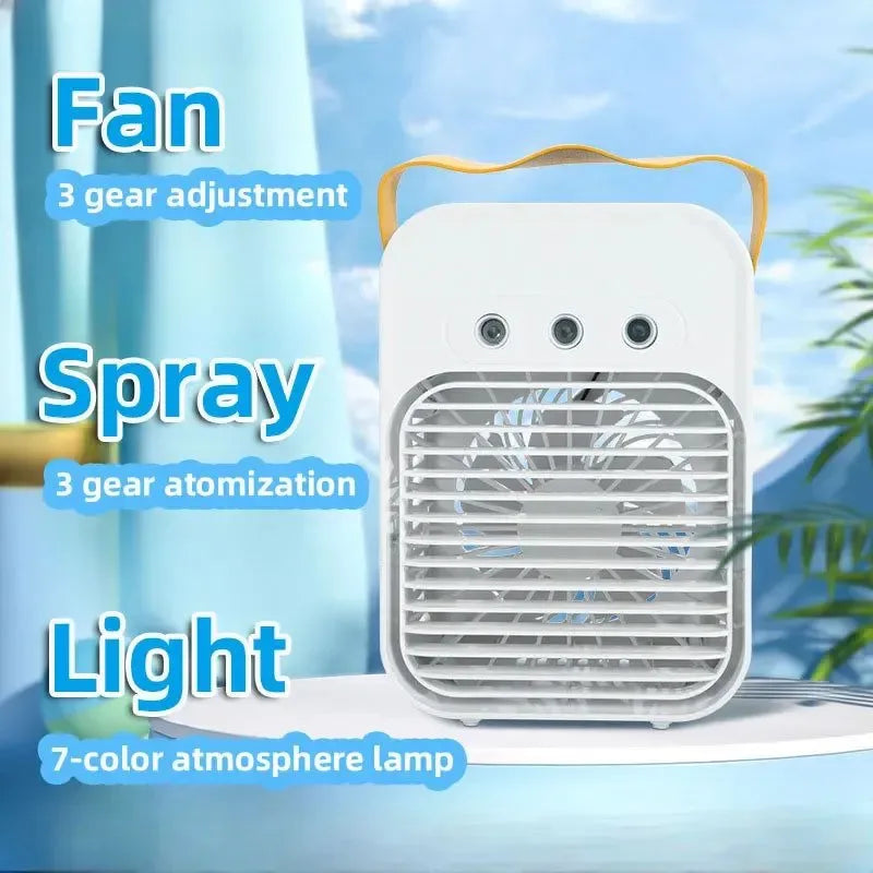 Mini Air Cooler – USB Rechargeable, Portable Fan with Spray Function – Wireless, Desktop, for Home, Room, Camping, and Outdoor Use - Trekker Essentials