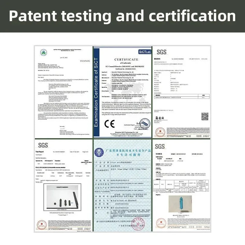 Mini Camping Purification Water Filter Straw with TUP Carbon Fiber Water Bag - Trekker Essentials