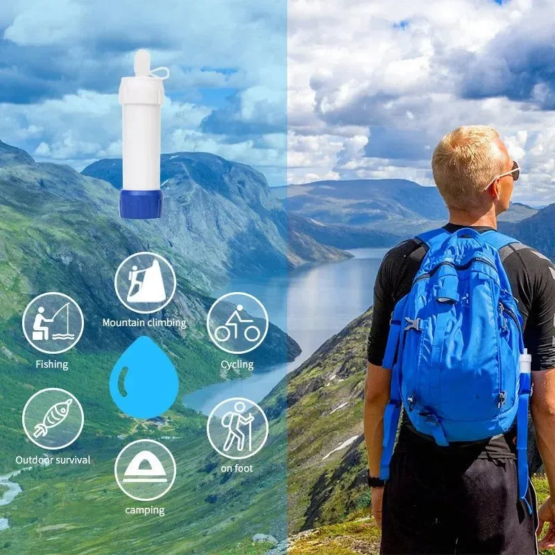 Mini Camping Water Purifier Filter Straw for Outdoor Emergency Travel Hiking - Trekker Essentials