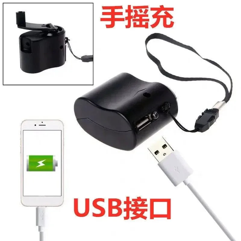 Mini Hand Crank USB Phone Charger - Emergency Camping Equipment and Survival Tool for Outdoor Travel and Hiking - Trekker Essentials