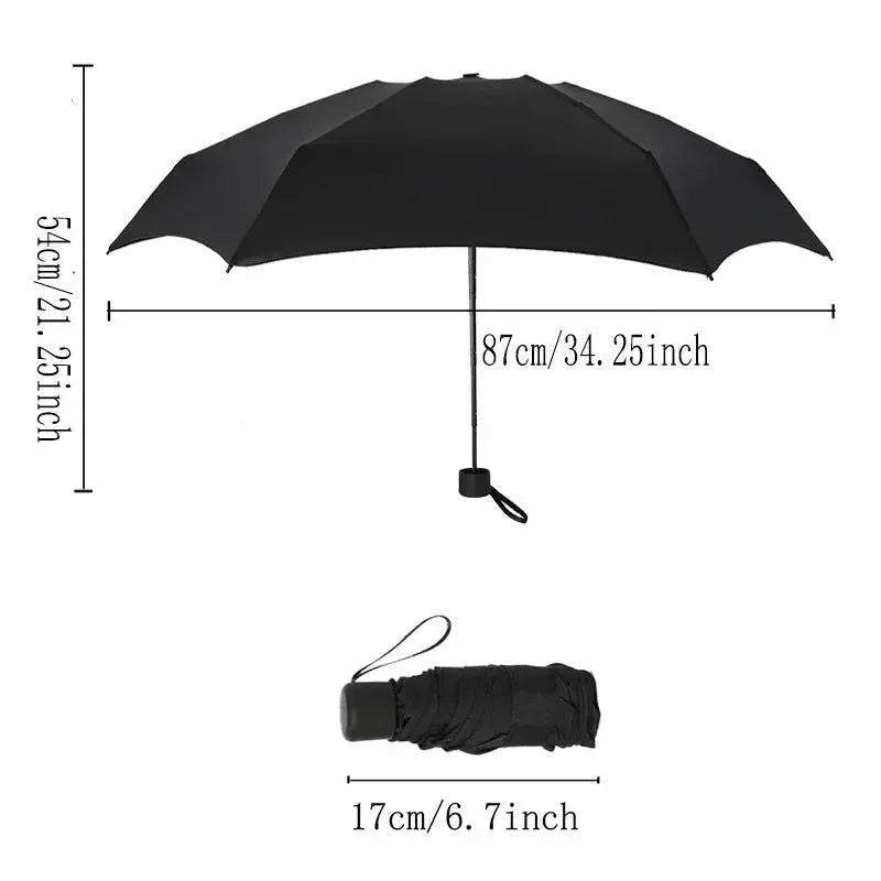 Mini Pocket Folding Umbrella – Fashionable, Windproof & UV Protection for Travel - Trekker Essentials