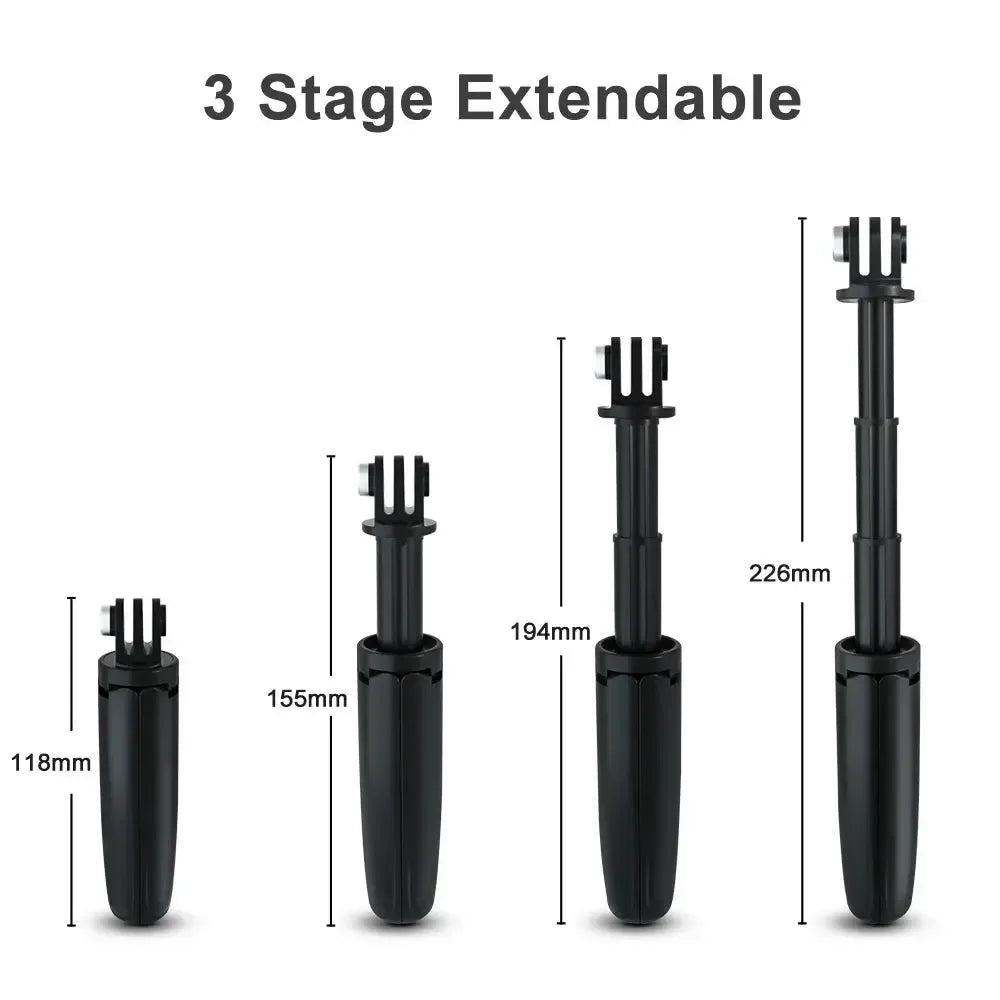 Mini Retractable Selfie Stick Tripod for GoPro/Insta360/DJI Action Cams - Trekker Essentials