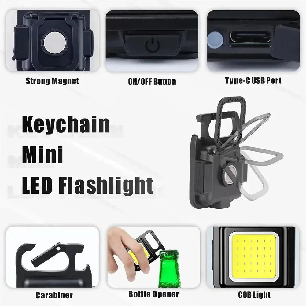 Mini USB Rechargeable LED Flashlight - Portable Work Light for Outdoor Camping - Trekker Essentials