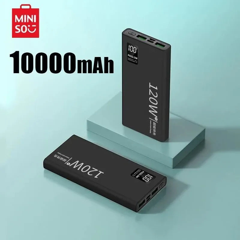 Miniso 120W Super Fast Charging 50000mAh Power Bank - High Capacity Portable Power Supply for Various Mobile Phones - Trekker Essentials