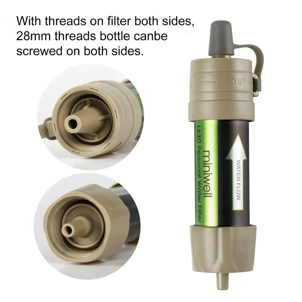 Miniwell L630 Personal Camping Purification Water Filter Straw for Survival or Emergency Supplies - Trekker Essentials