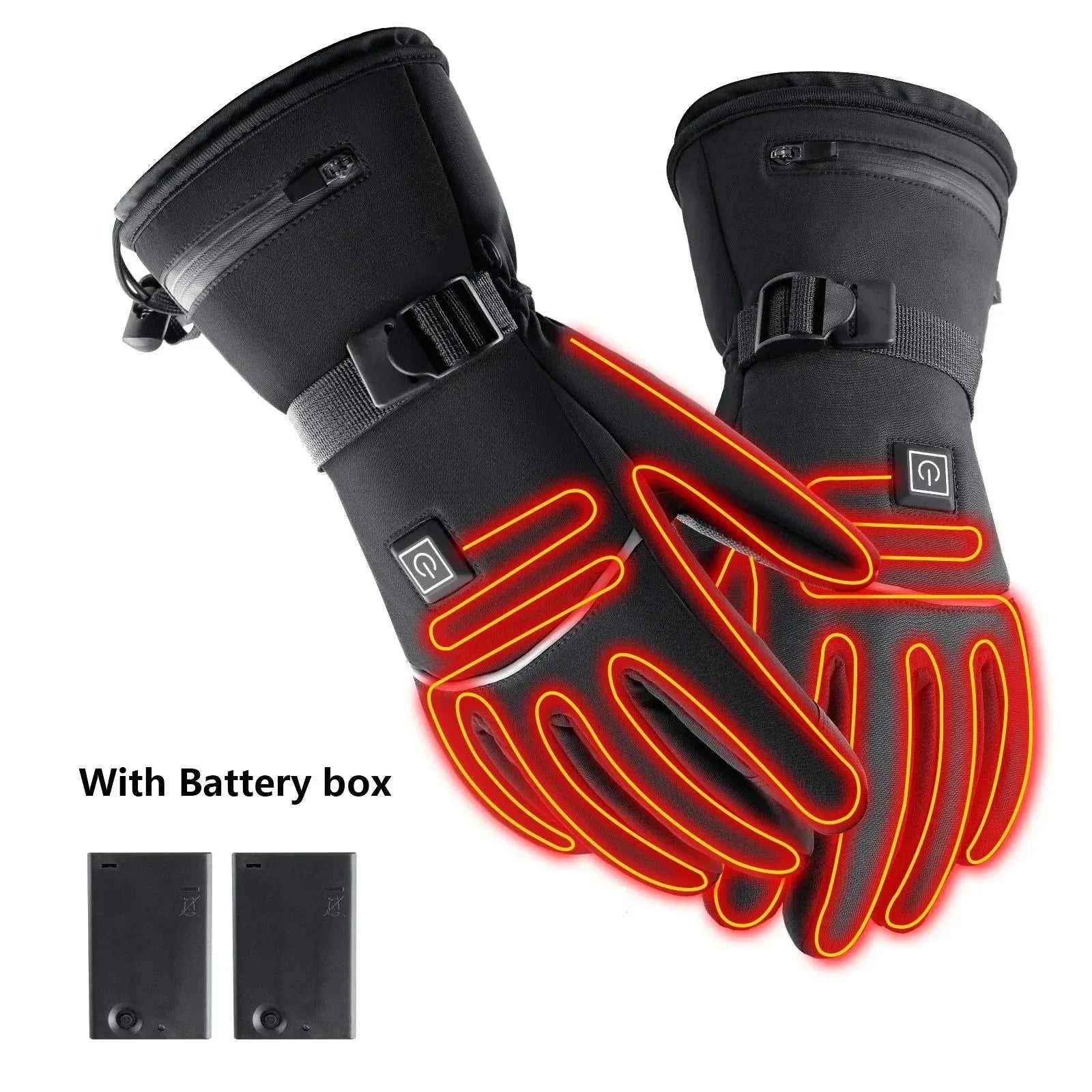 Motorcycle Gloves Winter Fleece Heated Touch Screen Waterproof Hiking Gloves - Trekker Essentials