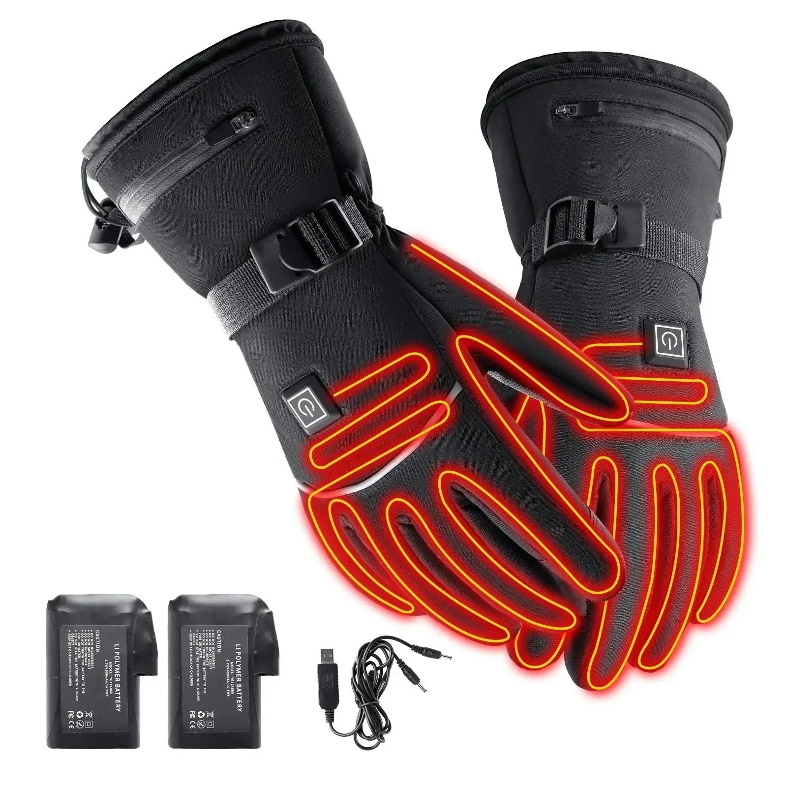 Motorcycle Gloves Winter Fleece Heated Touch Screen Waterproof Hiking Gloves - Trekker Essentials