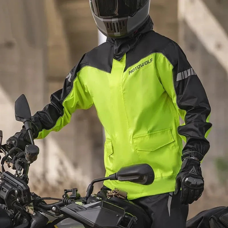 Motorcycle Raincoat Suit - Waterproof Reflective Split Jacket and Pants for Outdoor Activities - Trekker Essentials