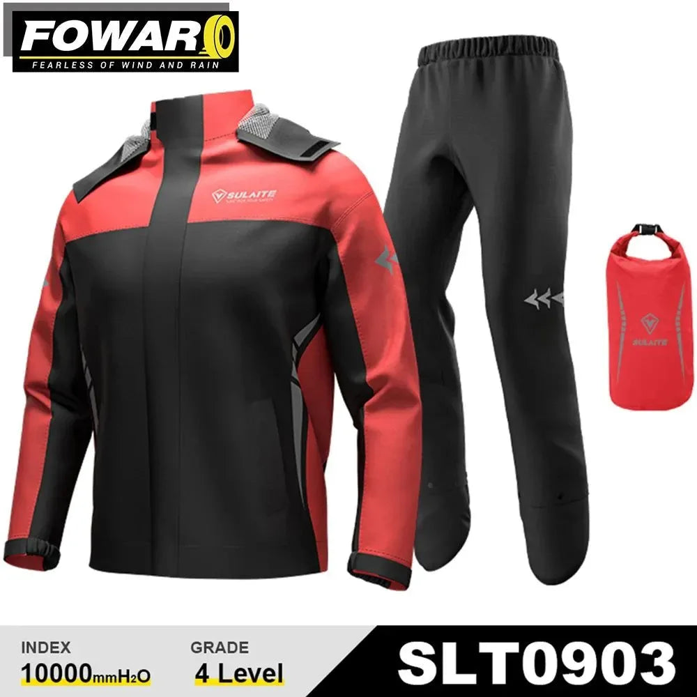 Motorcycle Waterproof Ultra-Thin Reflective Raincoat Set – Breathable and Comfortable - Trekker Essentials