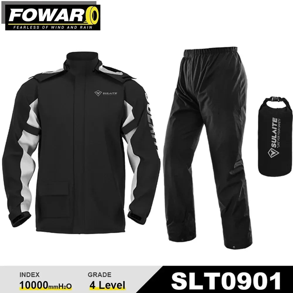 Motorcycle Waterproof Ultra-Thin Reflective Raincoat Set – Breathable and Comfortable - Trekker Essentials