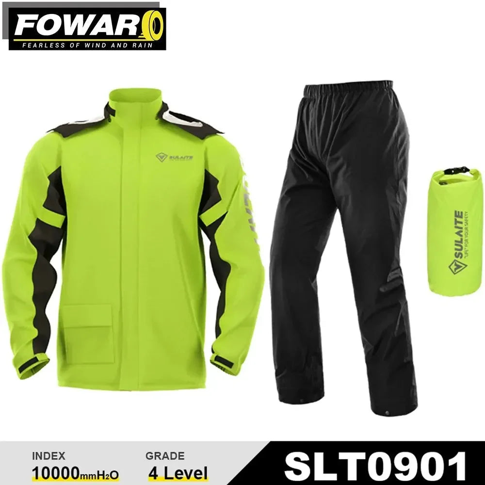 Motorcycle Waterproof Ultra-Thin Reflective Raincoat Set – Breathable and Comfortable - Trekker Essentials
