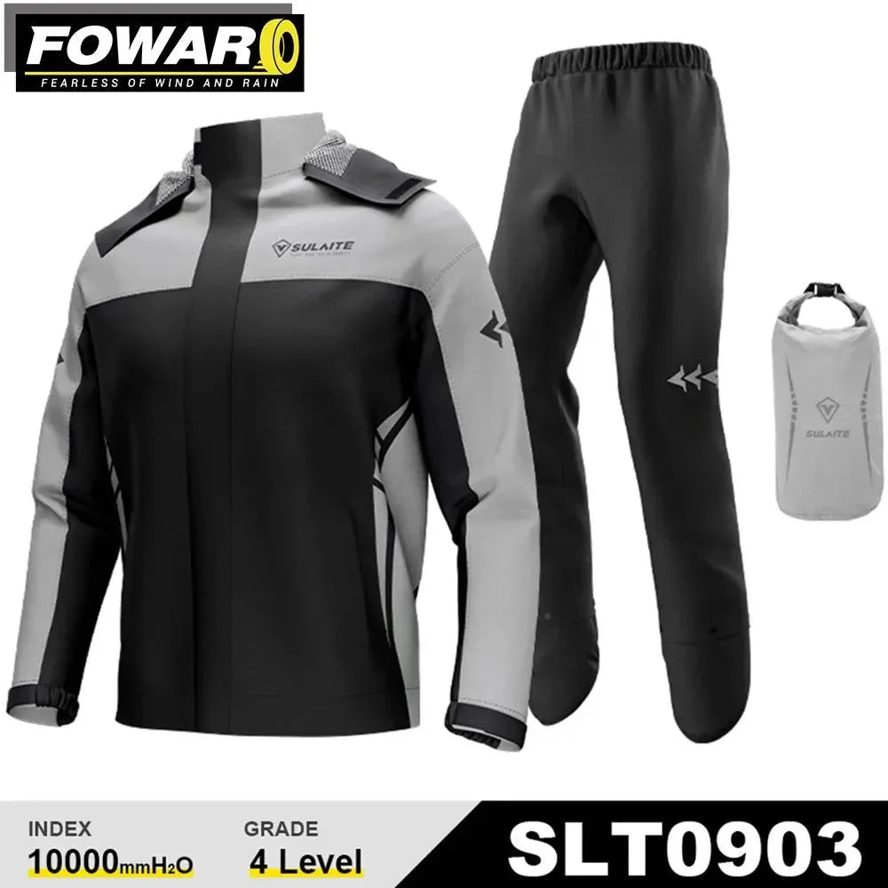 Motorcycle Waterproof Ultra-Thin Reflective Raincoat Set – Breathable and Comfortable - Trekker Essentials
