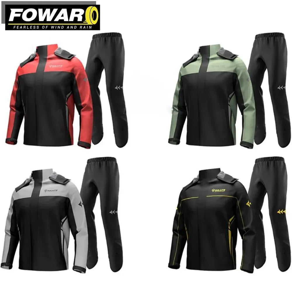 Motorcycle Waterproof Ultra-Thin Reflective Raincoat Set – Breathable and Comfortable - Trekker Essentials