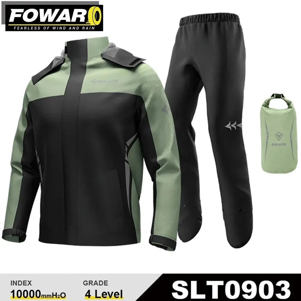 Motorcycle Waterproof Ultra-Thin Reflective Raincoat Set – Breathable and Comfortable - Trekker Essentials