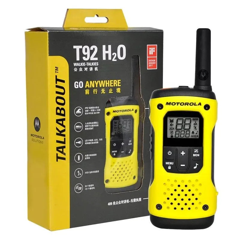 Motorola TALKABOUT T92 H2O Public Radio Service [IP67] Extreme Sport Emergency Rescue License-Free Handheld Walkie Talkie - Trekker Essentials