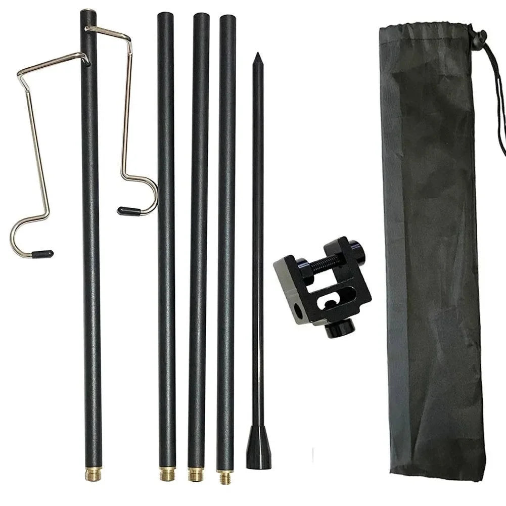 MountainHiker Camping Lantern Stand – Detachable Tabletop & Ground Light Holder, Adjustable Aluminum Alloy Lamp Bracket for Camping, Hiking & BBQ - Trekker Essentials