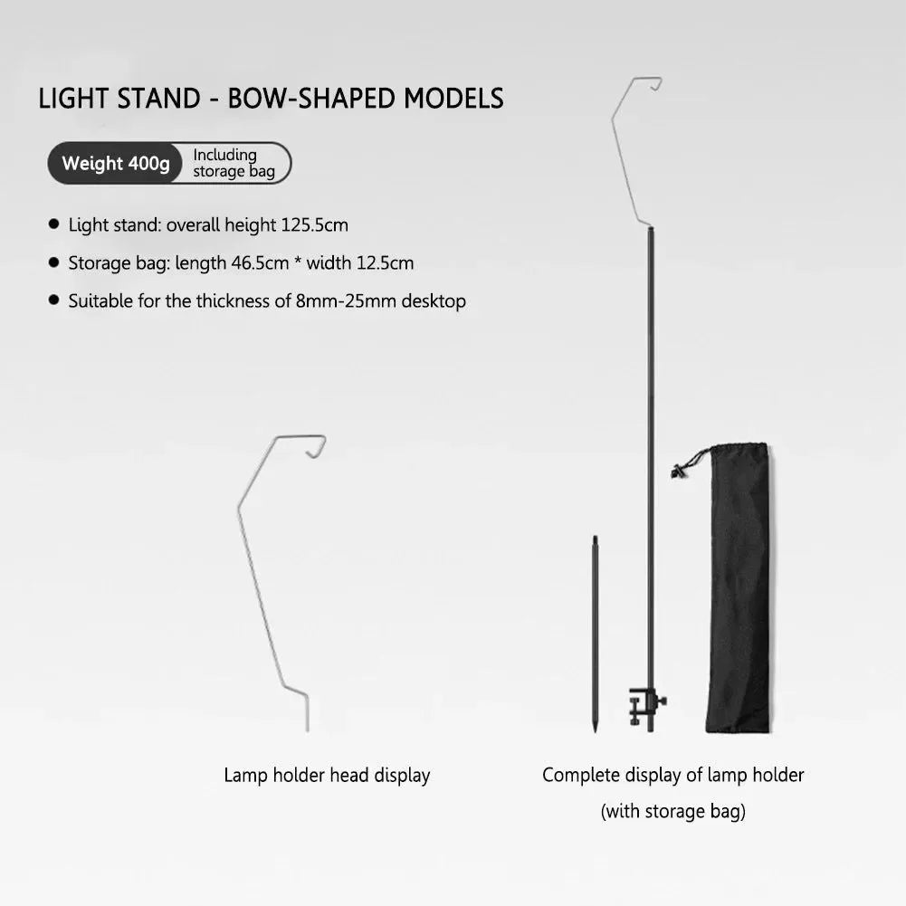 MountainHiker Camping Lantern Stand – Detachable Tabletop & Ground Light Holder, Adjustable Aluminum Alloy Lamp Bracket for Camping, Hiking & BBQ - Trekker Essentials