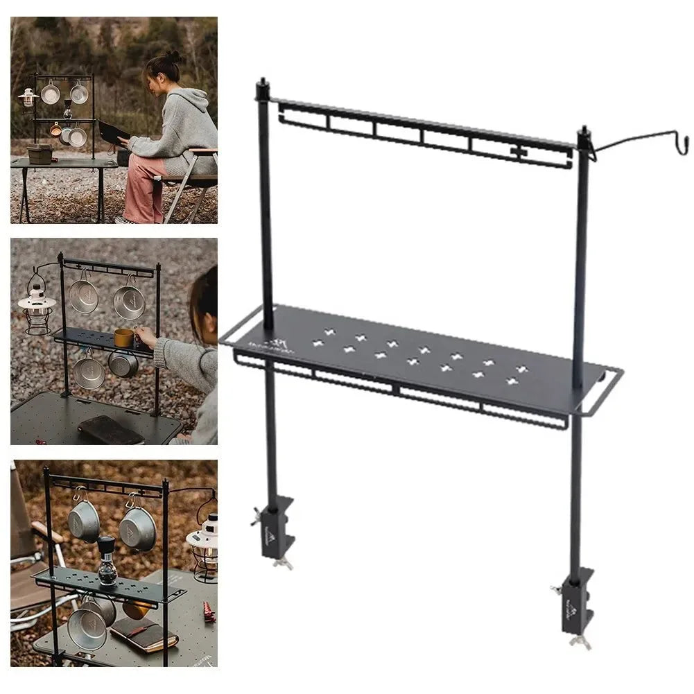 MountainHiker Camping Lantern Stand – Detachable Tabletop & Ground Light Holder, Adjustable Aluminum Alloy Lamp Bracket for Camping, Hiking & BBQ - Trekker Essentials