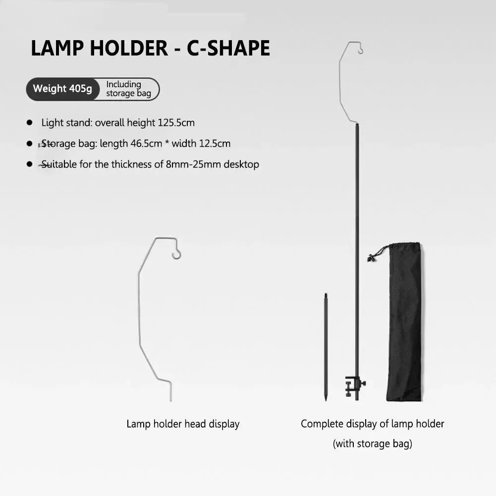 MountainHiker Camping Lantern Stand – Detachable Tabletop & Ground Light Holder, Adjustable Aluminum Alloy Lamp Bracket for Camping, Hiking & BBQ - Trekker Essentials