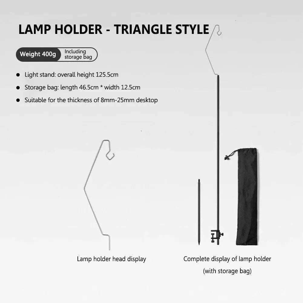 MountainHiker Camping Lantern Stand – Detachable Tabletop & Ground Light Holder, Adjustable Aluminum Alloy Lamp Bracket for Camping, Hiking & BBQ - Trekker Essentials