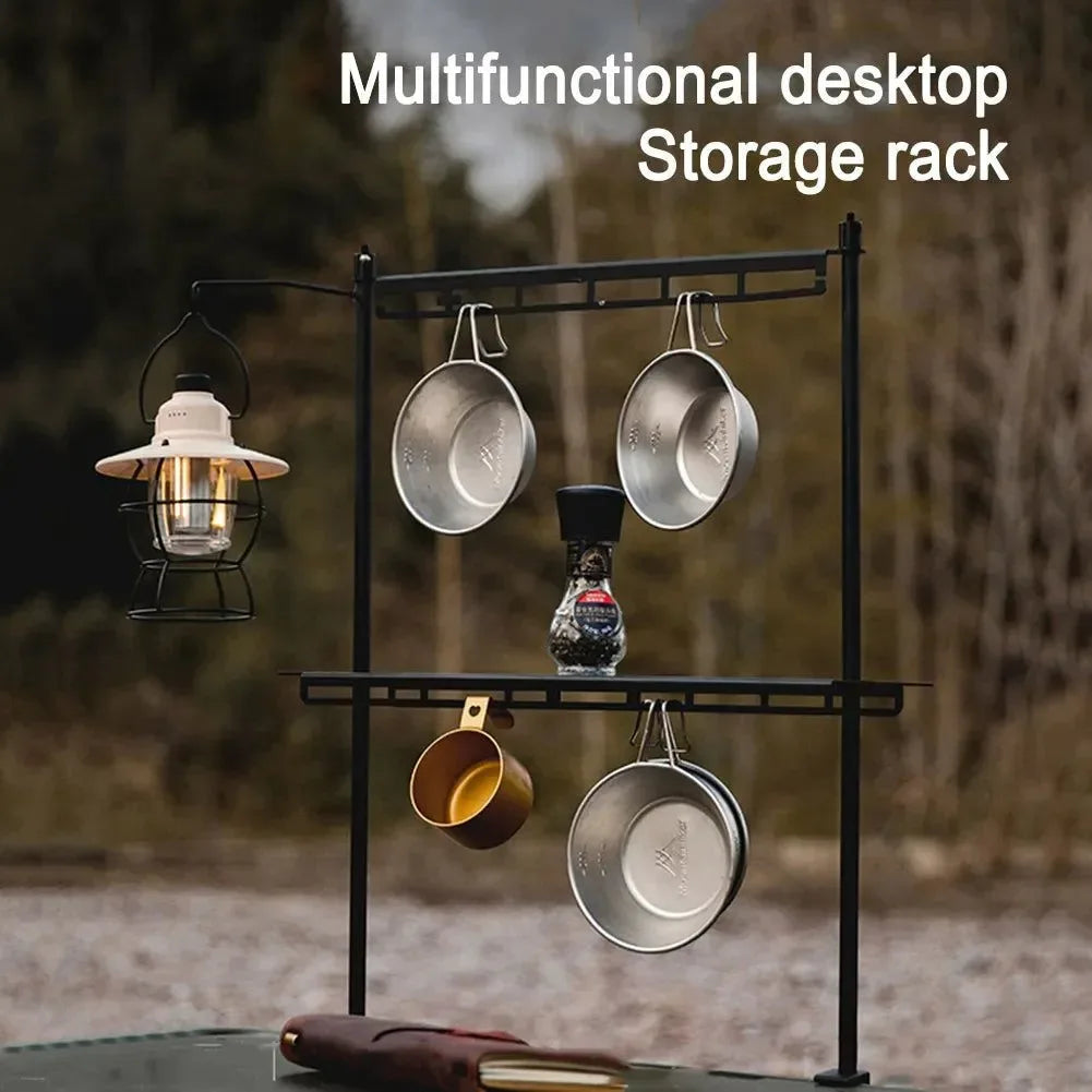 MountainHiker Camping Lantern Stand – Detachable Tabletop & Ground Light Holder, Adjustable Aluminum Alloy Lamp Bracket for Camping, Hiking & BBQ - Trekker Essentials