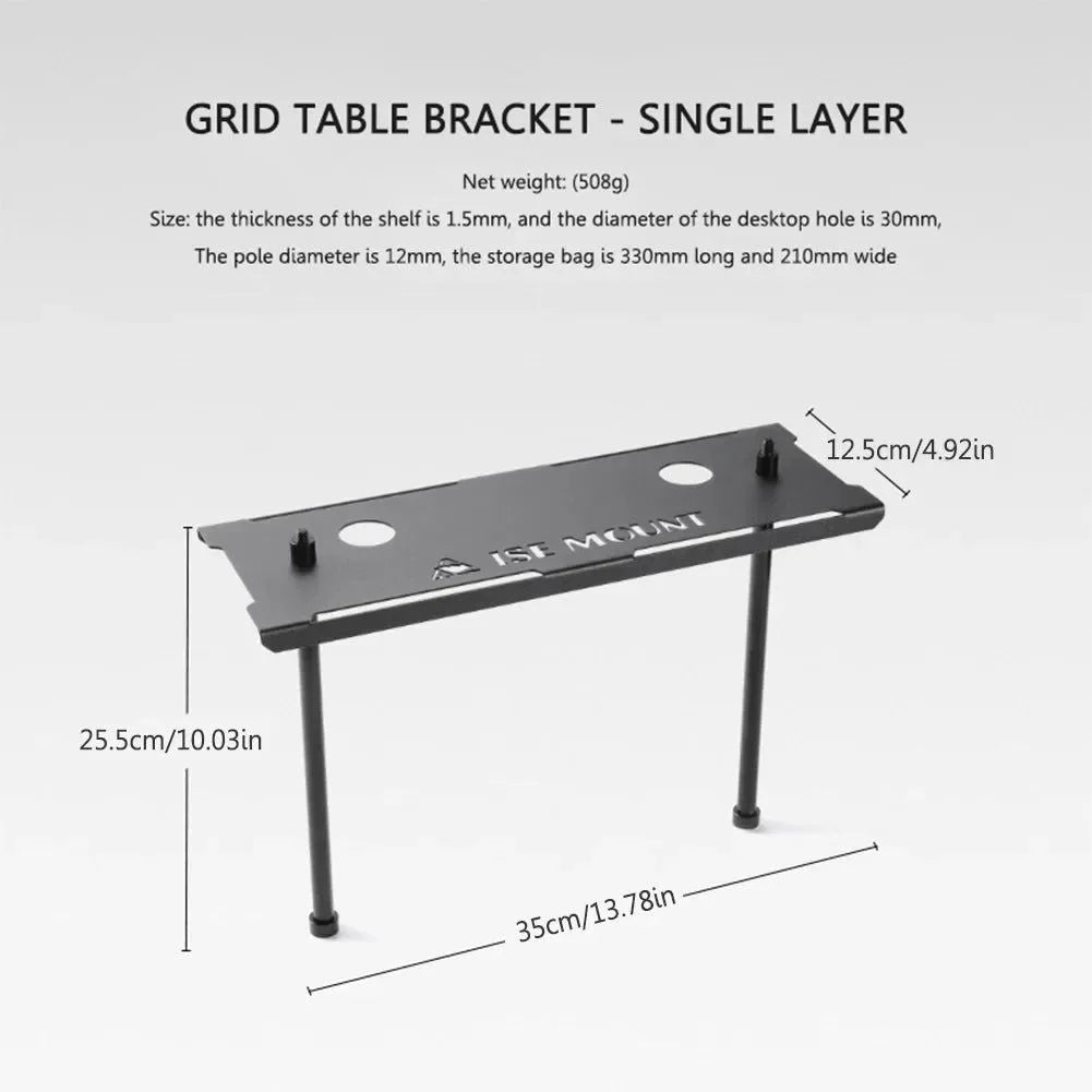 MountainHiker Camping Lantern Stand – Detachable Tabletop & Ground Light Holder, Adjustable Aluminum Alloy Lamp Bracket for Camping, Hiking & BBQ - Trekker Essentials
