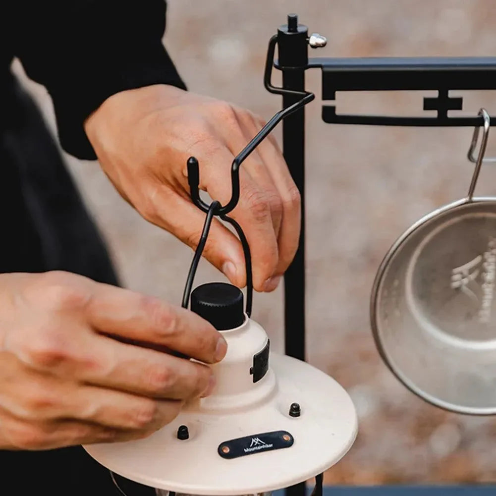 MountainHiker Camping Lantern Stand – Detachable Tabletop & Ground Light Holder, Adjustable Aluminum Alloy Lamp Bracket for Camping, Hiking & BBQ - Trekker Essentials