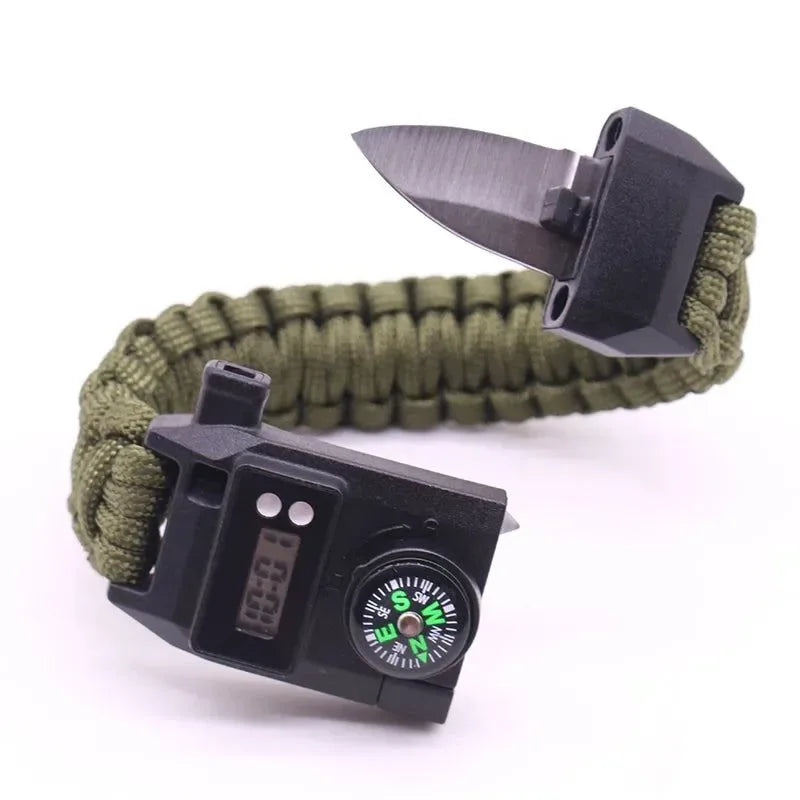 Multi-function 7-in-1 Survival Bracelet - Paracord Bangles with Compass, Whistle for Outdoor Camping, Hiking, Rescue, Emergency - Trekker Essentials