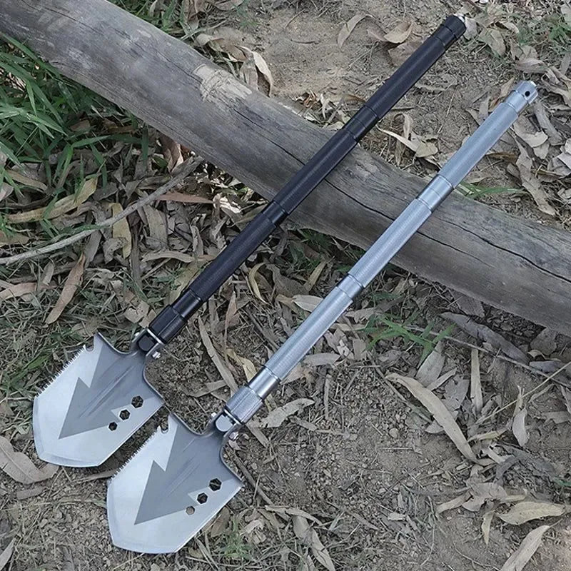Multi-Functional Foldable Camping Shovel - Portable, Truck Mounted Engineer Shovel with Storage Bag for Outdoor Survival and Self-Defense - Trekker Essentials