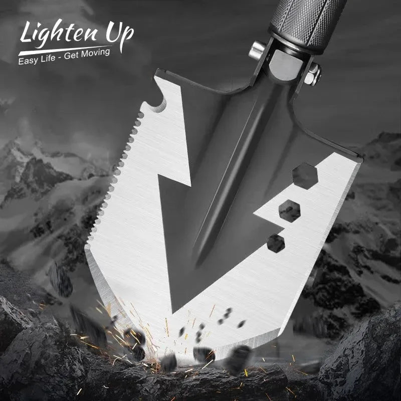 Multi-Functional Foldable Camping Shovel - Portable, Truck Mounted Engineer Shovel with Storage Bag for Outdoor Survival and Self-Defense - Trekker Essentials