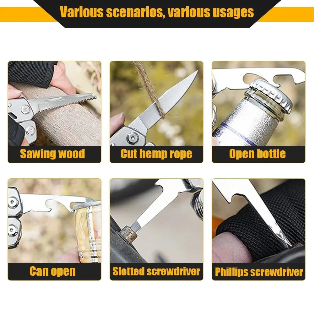 Multi-tool Pocket Knife Pliers - Versatile Outdoor Tactical Gear for Hunting and Survival - Trekker Essentials