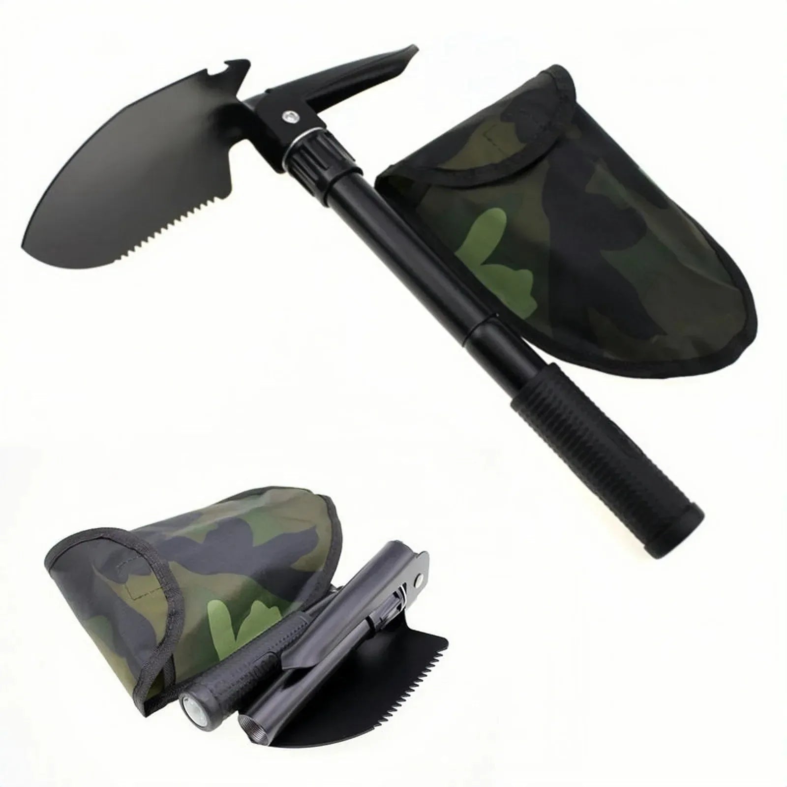 Multifunction Camping Shovel - Survival Folding Shovel for Military Tactical Use, Hiking, and Gardening - Trekker Essentials