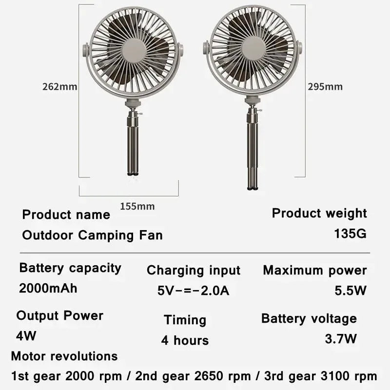 Multifunction Home Outdoor Camping Ceiling Fan - Trekker Essentials