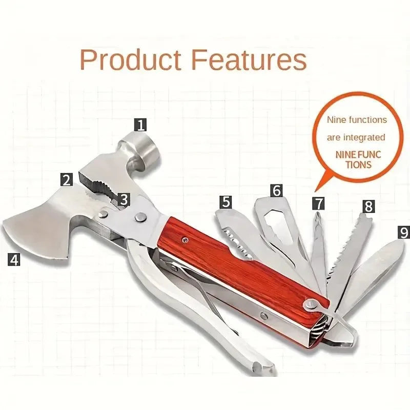 Multifunctional Ax Safety Hammer - Car Tool, Lifesaving Hammer, Claw Hammer for Outdoor Adventures - Trekker Essentials