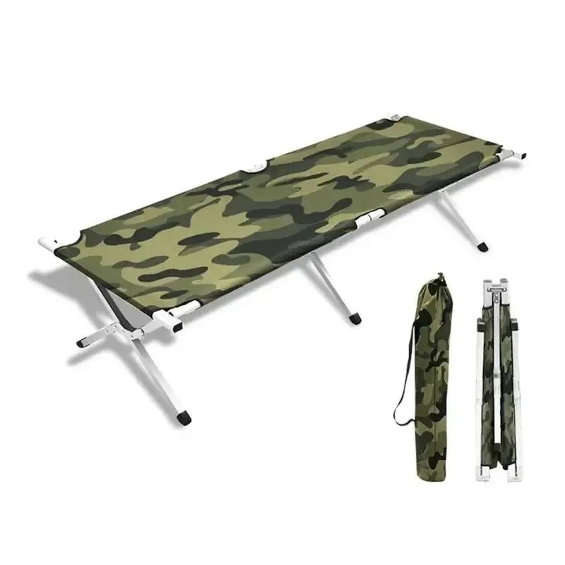 Multifunctional Camping Folding Bed – Portable Iron Cot for Hiking, Travel, and Office Use - Trekker Essentials