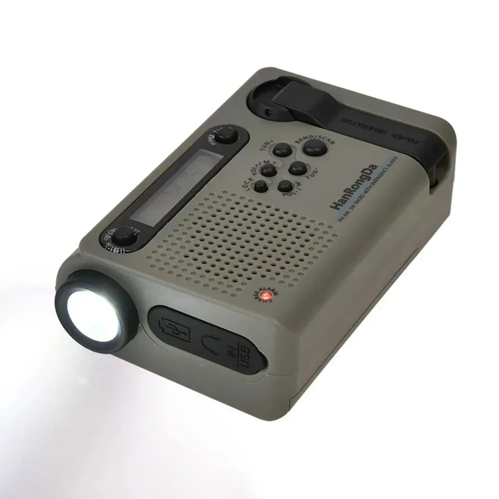 Multifunctional Full Band Solar Powered AM/FM/SW Weather Radio - Emergency LED Flashlight Lamp and Power Bank for Cell Phone Outdoor - Trekker Essentials
