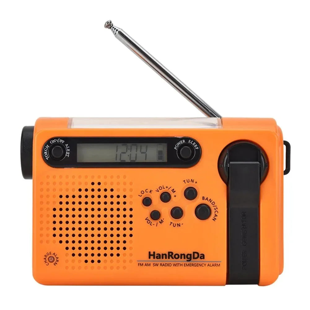 Multifunctional Full Band Solar Powered AM/FM/SW Weather Radio - Emergency LED Flashlight Lamp and Power Bank for Cell Phone Outdoor - Trekker Essentials