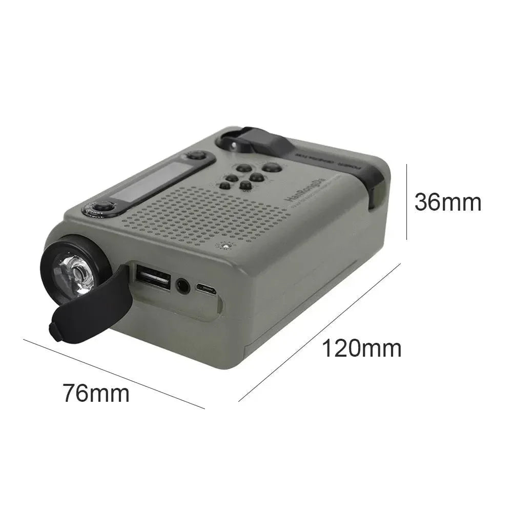 Multifunctional Full Band Solar Powered AM/FM/SW Weather Radio - Emergency LED Flashlight Lamp and Power Bank for Cell Phone Outdoor - Trekker Essentials