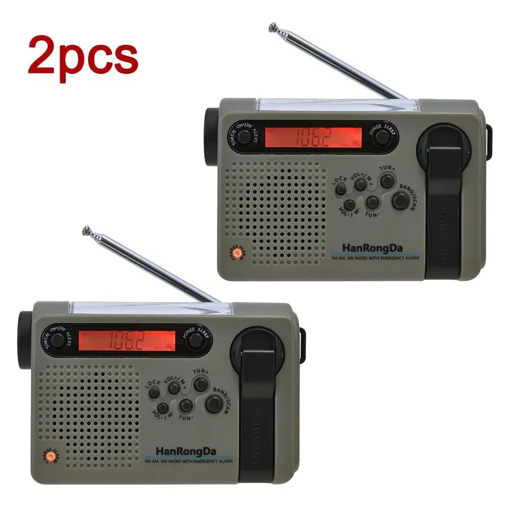 Multifunctional Full Band Solar Powered AM/FM/SW Weather Radio - Emergency LED Flashlight Lamp and Power Bank for Cell Phone Outdoor - Trekker Essentials
