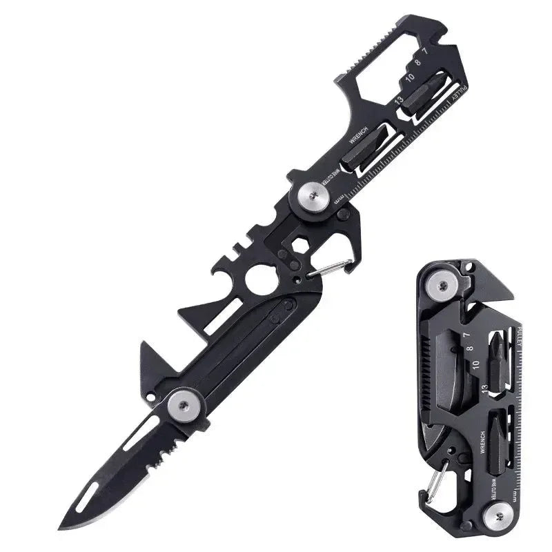 Multifunctional Outdoor Pocket Tool Combination Card with Tactical Knife - Trekker Essentials